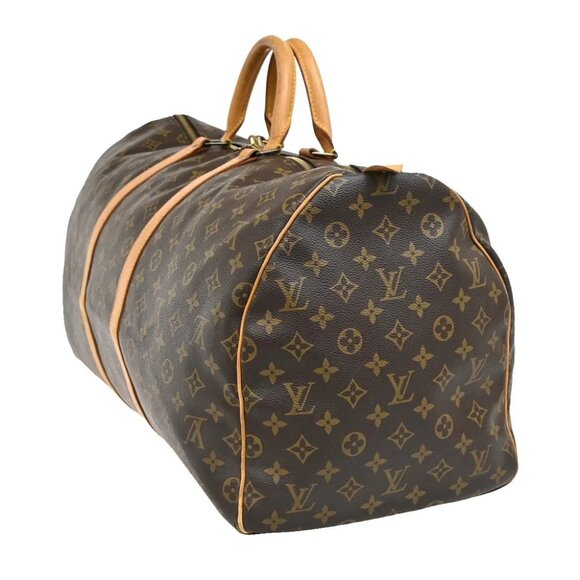LOUIS VUITTON Keepall 55 Travel Hand Bag Monogram Leather Brown - Picture 4 of 14